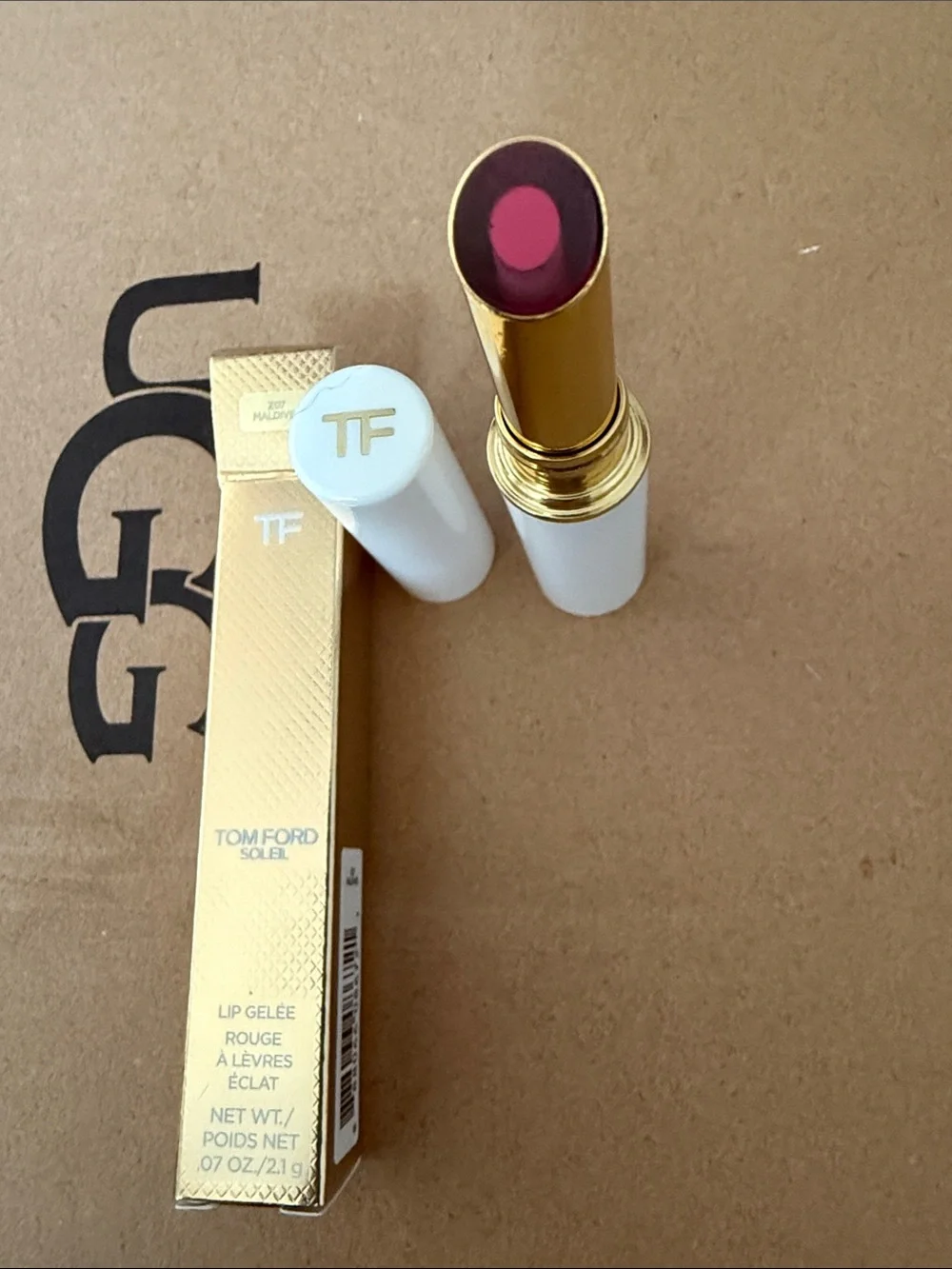 Tom Ford Lip Gelée Rouge — Deep Pink Core with Berry Rim